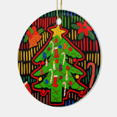 Kerstboom Mola van San Blas Eiland Keramisch Ornament (Links)