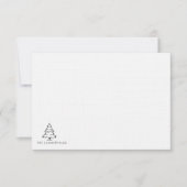 Kerstboom Monogram Familie Feestdagen Notitiekaartje (Voorkant)