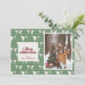 Kerstboom monogram Foto Kerstkaarten Feestdagenkaart (Staand voorkant)