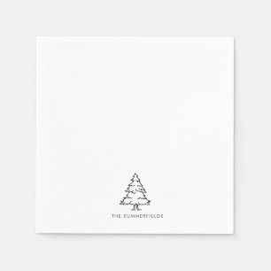 Kerstboom Monogram Vakantiepapier Servet