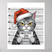 Kerstboom moordenaar grappige kat poster (Voorkant)