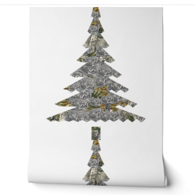 Kerstboom Mozaïek Behang (Afrollen)