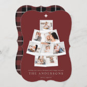 Kerstboom, multifoto feestdagenkaart (Voorkant / Achterkant)