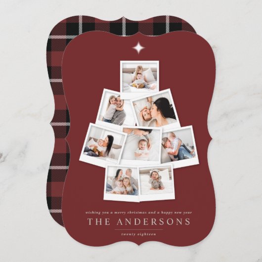 Kerstboom, multifoto feestdagenkaart (Voorkant / Achterkant)