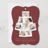 Kerstboom, multifoto feestdagenkaart (Voorkant)