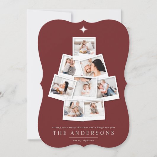 Kerstboom, multifoto feestdagenkaart (Voorkant)