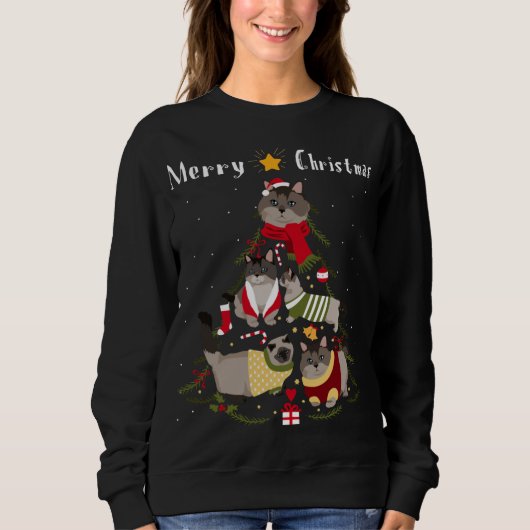 Kerstboom Munchkin Kat Lover Xmas Kat Eigenaar Trui (Voorkant)