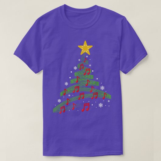 Kerstboom Musical Notes Song Xmas Musicus Pa T-shirt (Design voorkant)
