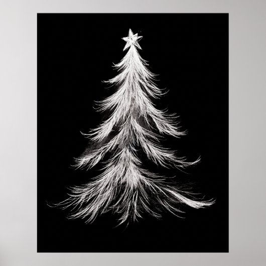 Kerstboom muur kunst poster (Voorkant)