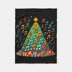 Kerstboom Muzieknoot Muziekleraar Musicus Fleece Deken