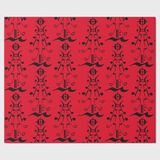 Kerstboom - Muzieknoten en symbolen Cadeaupapier (Zoom)