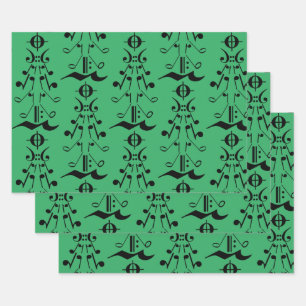 Kerstboom - Muzieknoten en symbolen Inpakpapier Vel