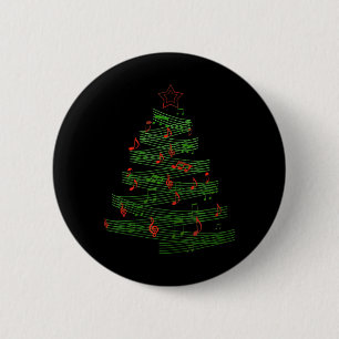 Kerstboom muzieknoten lied Kerstmis muzikant Ronde Button 5,7 Cm