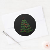 Kerstboom muzieknoten lied Kerstmis muzikant Ronde Sticker (Envelop)
