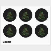 Kerstboom muzieknoten lied Kerstmis muzikant Ronde Sticker (Vel)