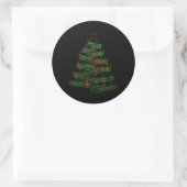 Kerstboom muzieknoten lied Kerstmis muzikant Ronde Sticker (Tas)