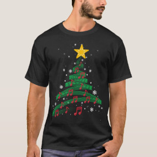 Kerstboom Muzieknoten Musical Christmas Carol T-shirt