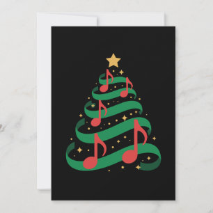 Kerstboom Muzieknoten Ster Kerstmelodie Kaart