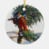Kerstboom | N.C. Wyeth Keramisch Ornament (Voorkant)