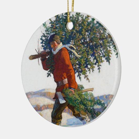 Kerstboom | N.C. Wyeth Keramisch Ornament (Links)