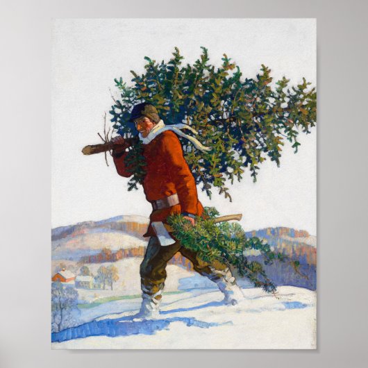 Kerstboom | N.C. Wyeth Poster (Voorkant)