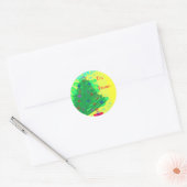 Kerstboom ~naar en van ronde sticker (Envelop)