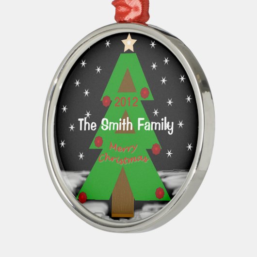 Kerstboom Nacht - Personaliseer Ornament (Links)