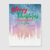 Kerstboom Nacht rood groen script bos (Voorkant)