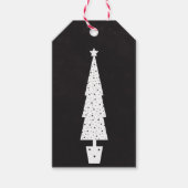 Kerstboom Nep Krijtbord Textuur Cadeaulabel (Voorkant)