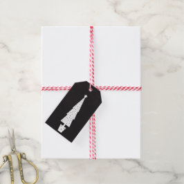 Kerstboom Nep Krijtbord Textuur Cadeaulabel
