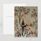 Kerstboom Nest ~ Ansichtkaart Feestdagenkaart (Voorkant / Achterkant)