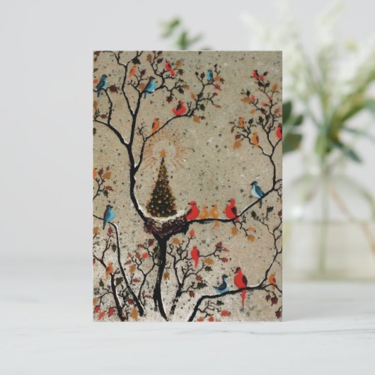 Kerstboom Nest ~ Uitnodigingen (Staand voorkant)