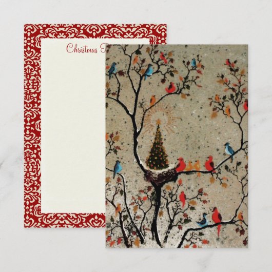 Kerstboom Nest ~ Uitnodigingen (Voorkant / Achterkant)