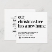 Kerstboom Nieuwe Home We hebben verhuisd Vakantie  Aankondiging (Voorkant / Achterkant)