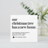 Kerstboom Nieuwe Home We hebben verhuisd Vakantie  Aankondiging (Staand voorkant)