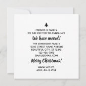 Kerstboom Nieuwe Home We hebben verhuisd Vakantie  Aankondiging (Achterkant)