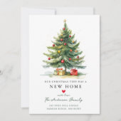 Kerstboom Nieuwe Huis Verhuizen Aankondiging (Voorkant)