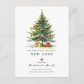 Kerstboom Nieuwe Huis Verhuizen Aankondigingskaart (Voorkant)