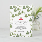 Kerstboom - Nieuwe startaankondiging Feestdagenkaart (Staand voorkant)