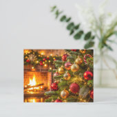 Kerstboom, nieuwjaarsconcept feestdagenkaart (Staand voorkant)