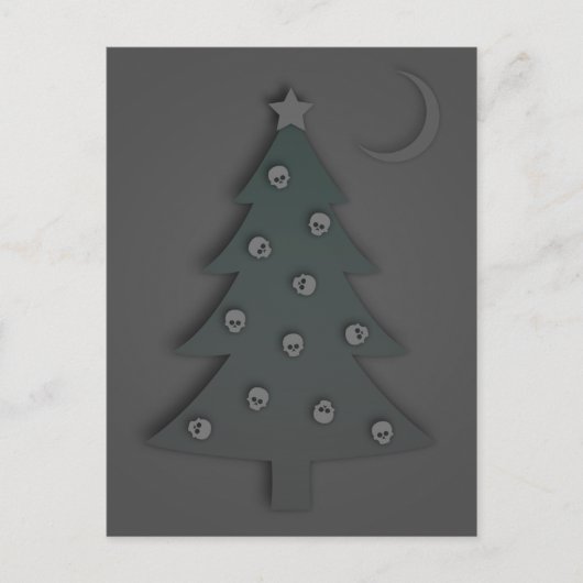Kerstboom noir feestdagenkaart (Voorkant)