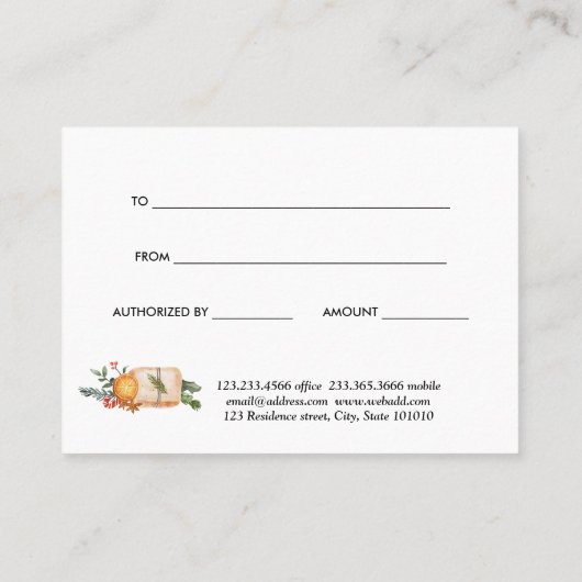 Kerstboom Notenkraker Cadeaubon Kortingskaartje (Achterkant)