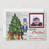 Kerstboom Notenkraker Familie- of Kinderfoto Feestdagenkaart (Voorkant)