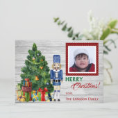 Kerstboom Notenkraker Familie- of Kinderfoto Feestdagenkaart (Staand voorkant)
