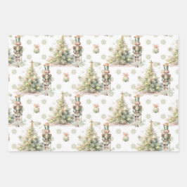 Kerstboom notenkraker inpakpapier vel