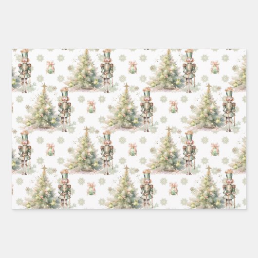 Kerstboom notenkraker inpakpapier vel (Voorkant)