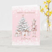 Kerstboom Notenkraker Sneeuwvlokken Kaart (Gele Bloem)