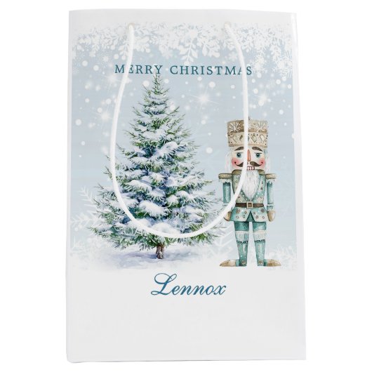 Kerstboom Notenkraker Sneeuwvlokken Medium Gift B Medium Cadeauzakje (Voorkant)