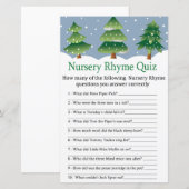 Kerstboom Nursery Rhyme Quiz baby shower game (Voorkant / Achterkant)