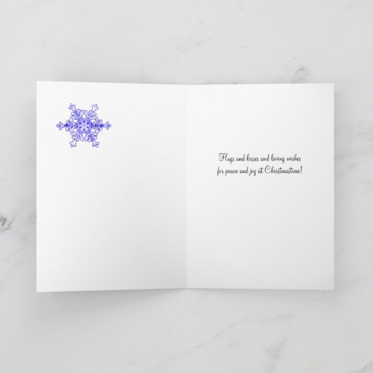 Kerstboom O Tannenbaum Sneeuwvlokken voor Zuster Feestdagen Kaart (Binnen)